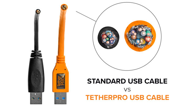 Tetherpro电缆与标准电缆
