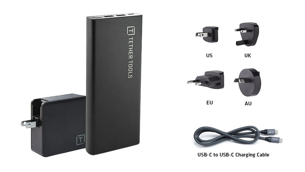 现场USB-C 87W 26,000 mAh PD电池组和墙壁充电器包，美国插头，欧盟插头，英国插头和AU插头